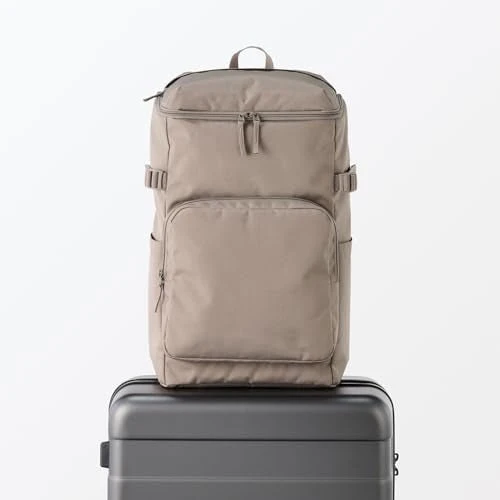MUJI Water-Repellent Top-Opening Backpack Shoulder-Relief Dark Beige