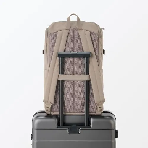 MUJI Water-Repellent Top-Opening Backpack Shoulder-Relief Dark Beige