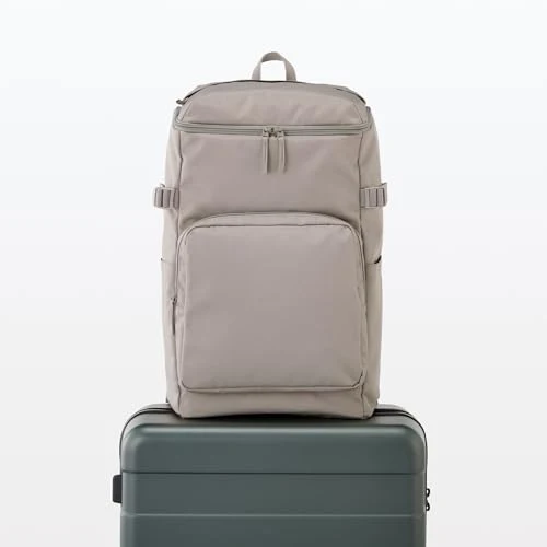 MUJI Water-Repellent Top-Opening Backpack Shoulder-Relief Dark Beige