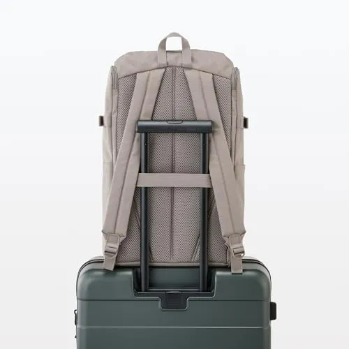 MUJI Water-Repellent Top-Opening Backpack Shoulder-Relief Dark Beige
