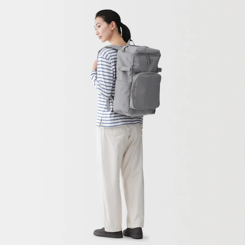 Muji Water-Repellent Top-Opening Backpack Unisex Adult Gray (EFE60A6S)