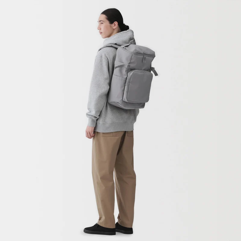 Muji Water-Repellent Top-Opening Backpack Unisex Adult Gray (EFE60A6S)