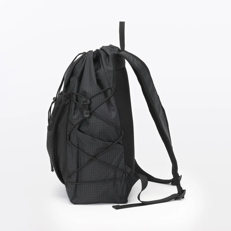 MUJI Water-Repellent Ripstop Backpack Unisex Adult Black