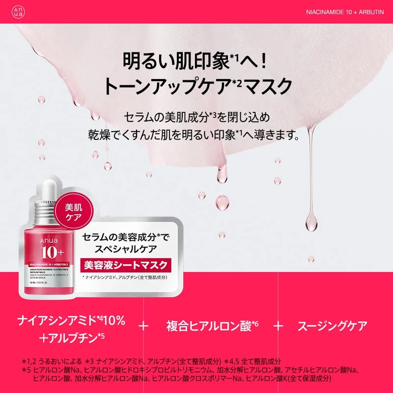 ANUA Niacinamide 10% + Arbutin Sheet Mask Pack (7 Sheets)