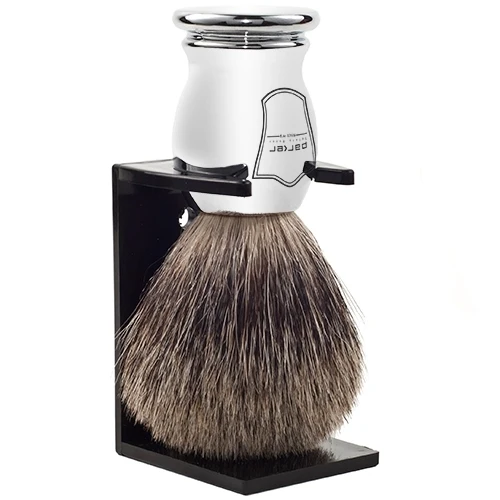 Blaireau de rasage en acier chromé "100% Pure Badger" - Medium (20mm/0.78") - CHPB