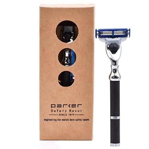 Rasoir 42M compatible avec les lames Gillette Mach 3 - Noir et chrome