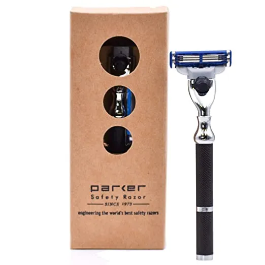 Rasoir 42M compatible avec les lames Gillette Mach 3 - Noir et chrome