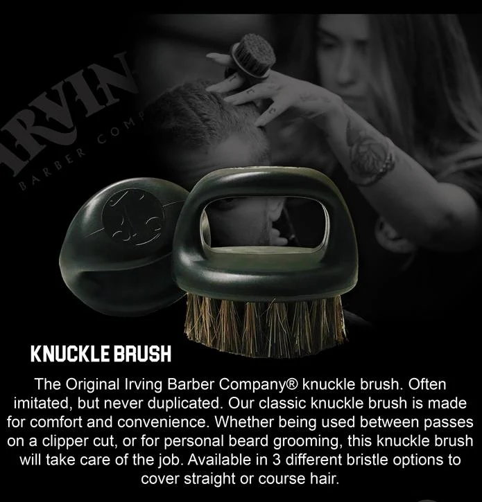 Irving Barber Company - Brosse à poils synthétiques "Black Synthetic Bristle Brush" résistance ferme - Pour les cheveux plus épais