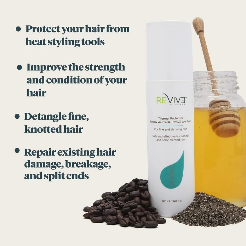 Spray protecteur thermique "Protect" + démêlant sans rinçage - Pour tous types de cheveux clairsemés (200ml/6.8oz)