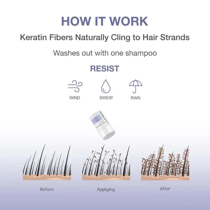 Fibre épaississante "BosVolumize" (BRUN FONCÉ) - Pour cheveux clairsemés (12g/0.42oz)