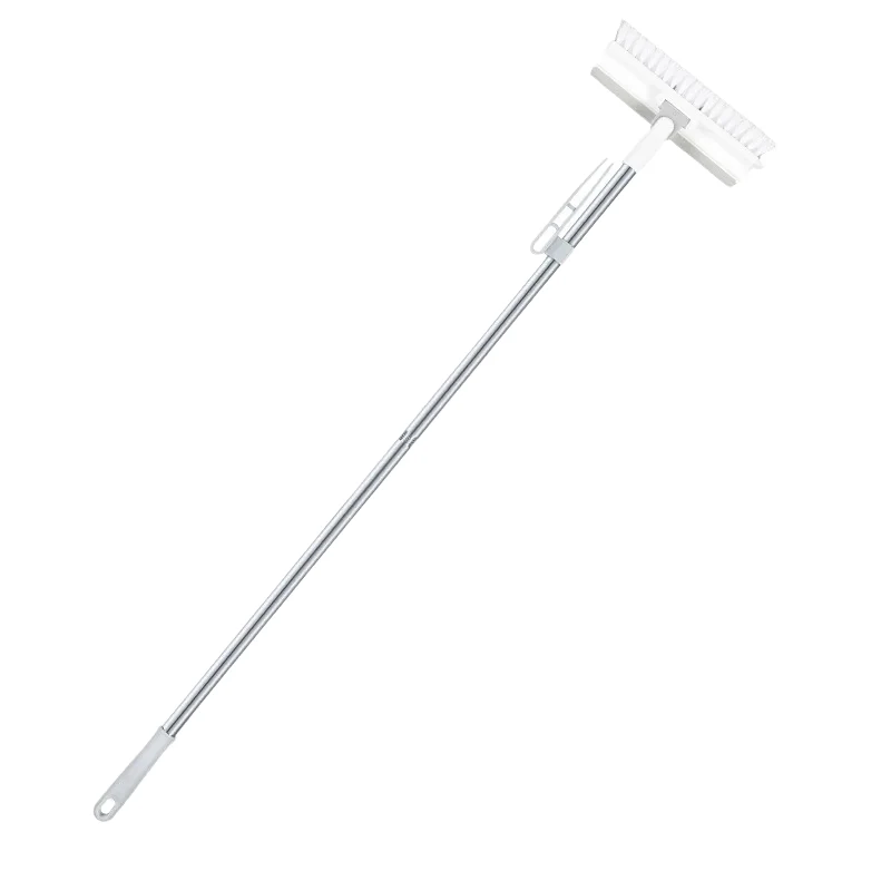 DualClean - Spazzola rotante con lungo manico 2-in-1 per pavimenti e finestre
