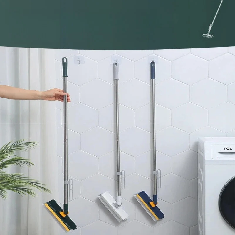 DualClean - Spazzola rotante con lungo manico 2-in-1 per pavimenti e finestre