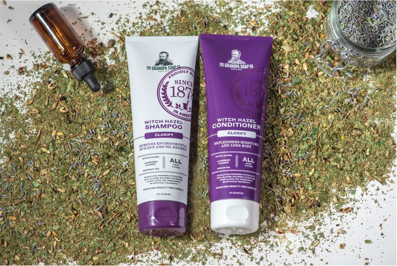 Shampoing "Witch Hazel Clarify" Élimine l'accumulation environnementale et les résidus d'huile - Pour tous les types de cheveux (235ml/8.0oz)
