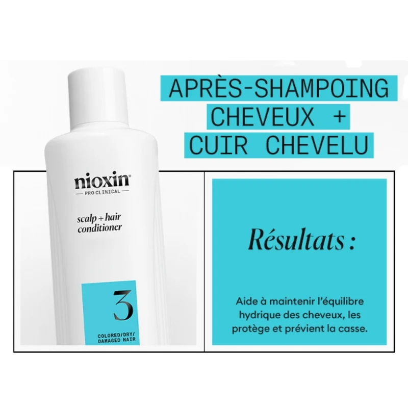 Duo shampoing et revitalisant cheveux + cuir chevelu Système 3 - Pour cheveux colorés avec chute modérée (2x 1000ml/33.8oz)