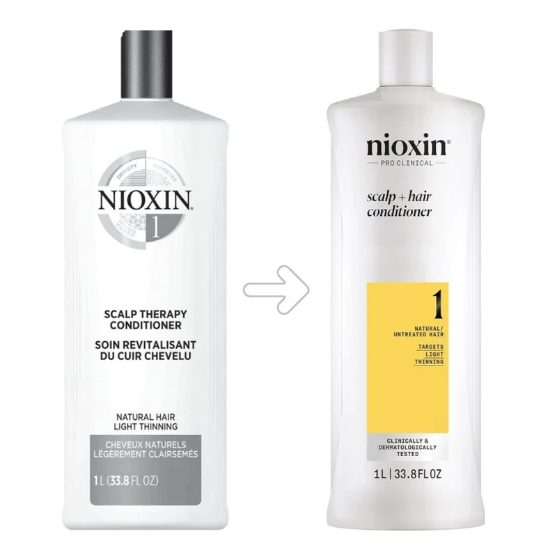 Duo shampoing et revitalisant cheveux + cuir chevelu Système 1 - Pour cheveux naturels avec chute modérée (2x 1000ml/33.8oz)