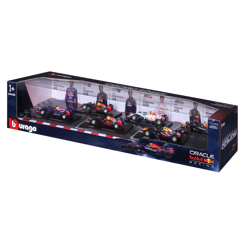 BURAGO - Ensemble de 6 Voitures de Course Formule 1 Red Bull