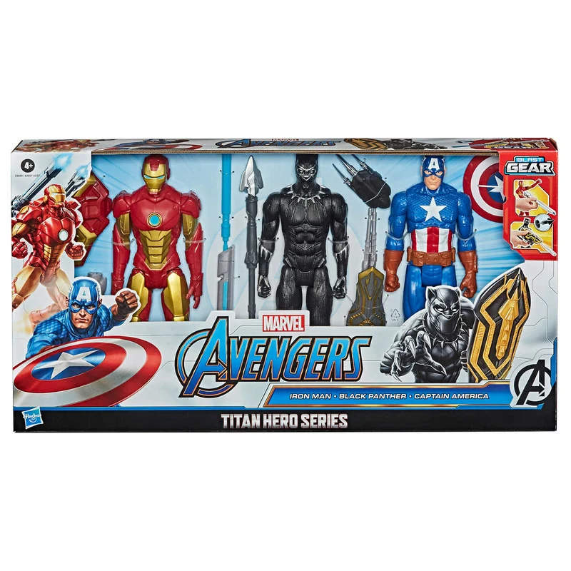 MARVEL - Paquet de 3 Figurines Avengers avec Équipement
