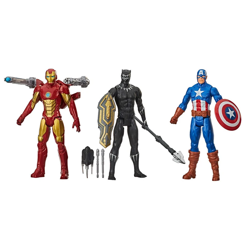 MARVEL - Paquet de 3 Figurines Avengers avec Équipement