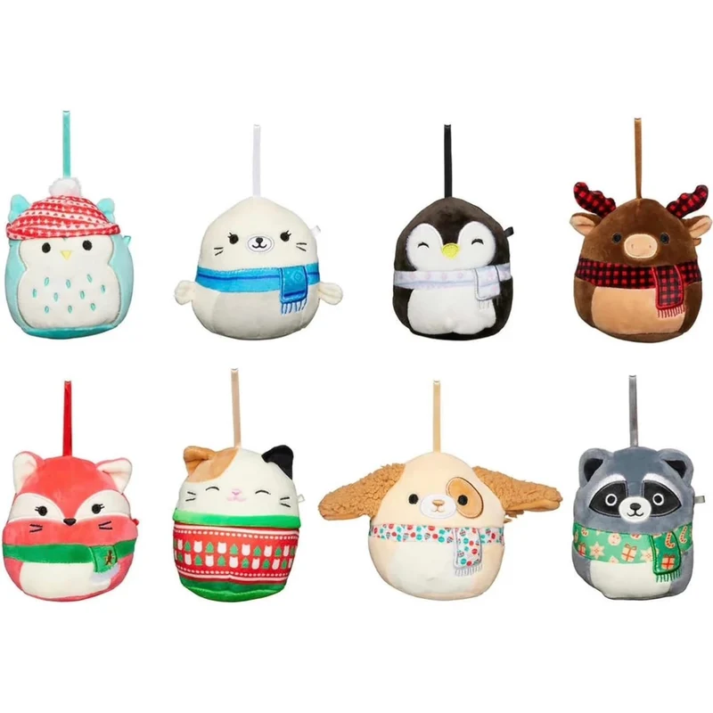 SQUISHMALLOWS - Ensemble de 8 Peluches de Noël