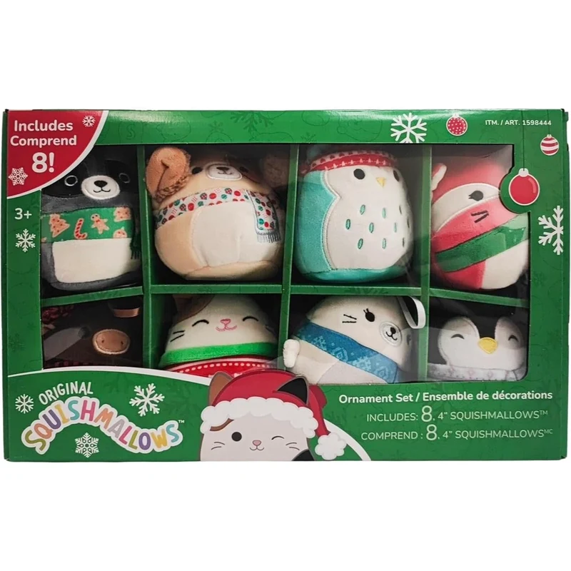 SQUISHMALLOWS - Ensemble de 8 Peluches de Noël