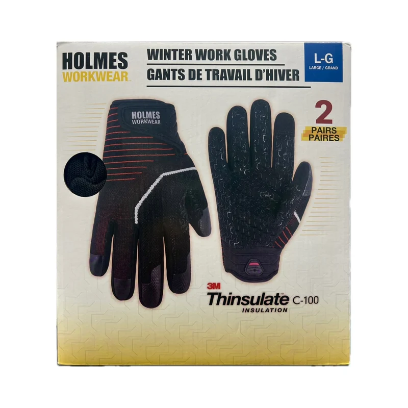 HOLMES WORKWEAR - 2 Paires de Gants de Travail d'Hiver