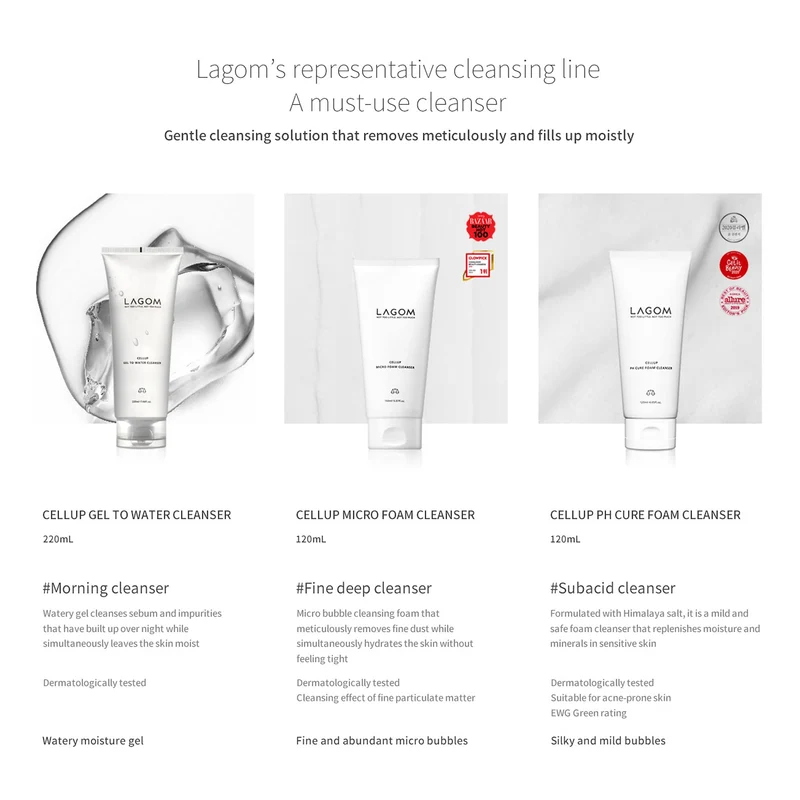 LAGOM Gel to Water Cleanser gel 220ml (Morning Facial Cleanser)