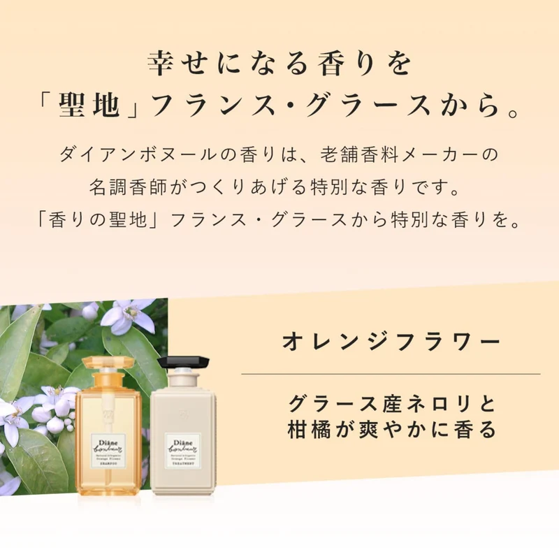 Diane Bonheur Orange Flower Shampoo 500ml - Moisturizing & Fragrant Cleanser