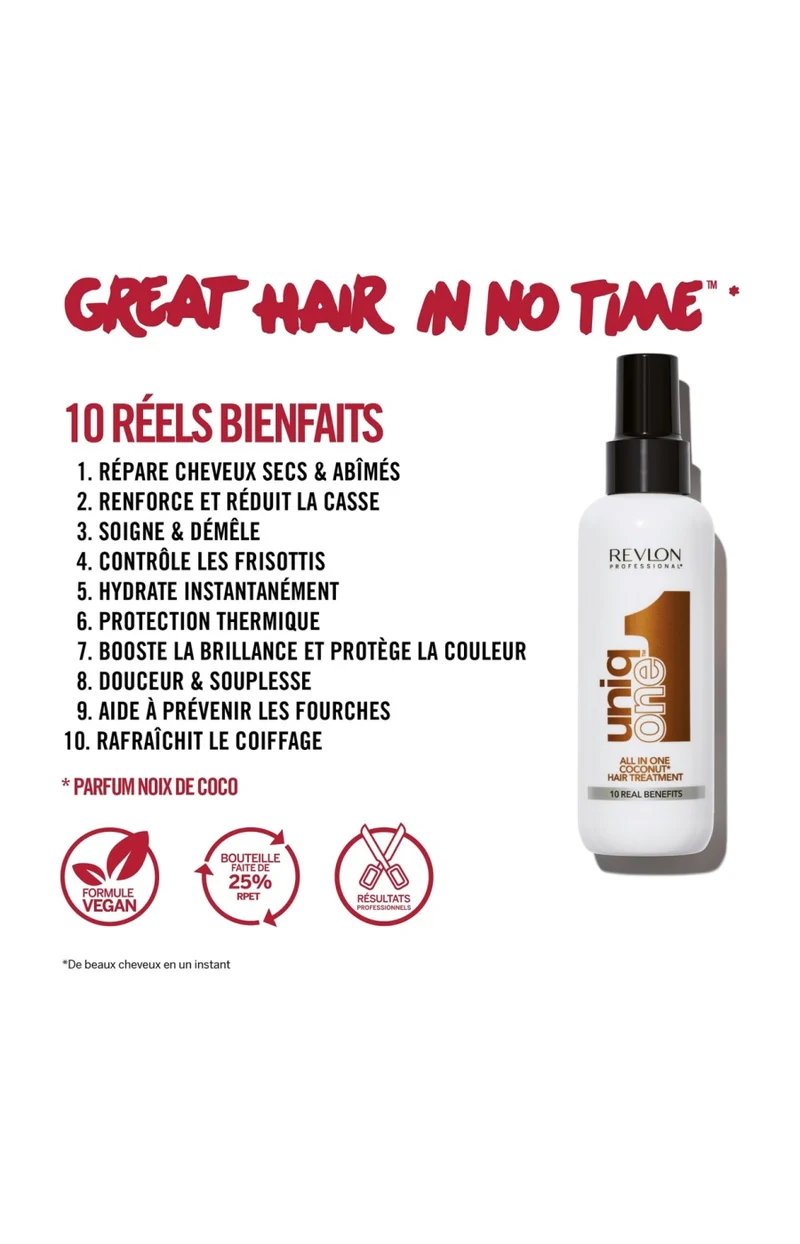 Spray nourrissant 10-en-1 - UniqOne - Noix de coco - Cheveux - 150 ml