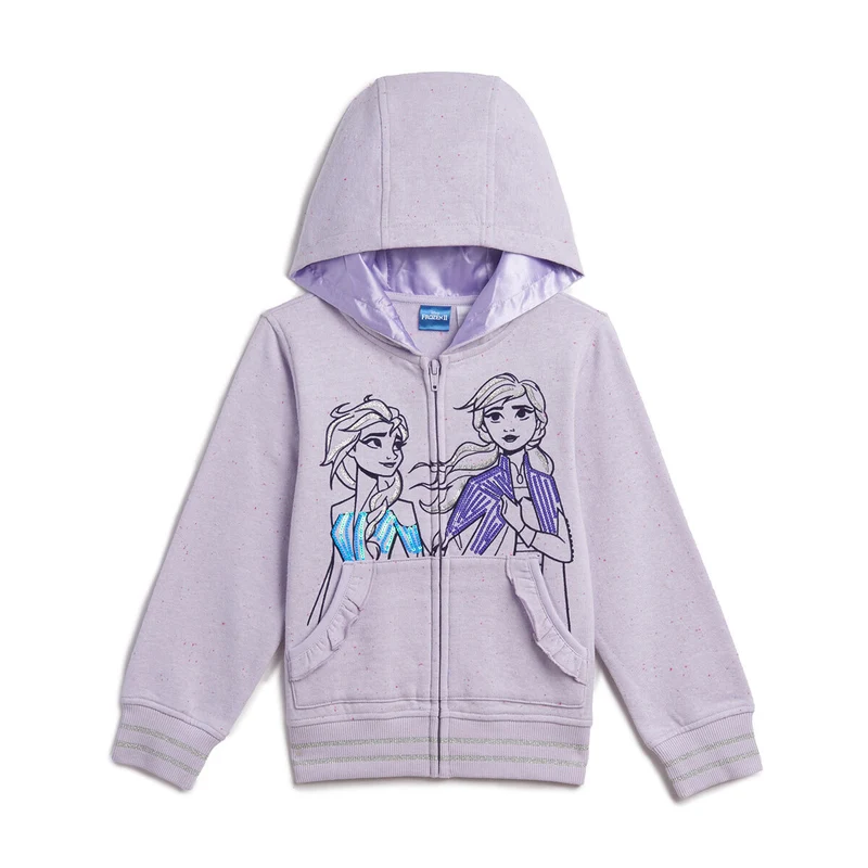 DISNEY FROZEN II - Ensemble de Coton Ouaté à Capuche et Chandail à Manches Courtes