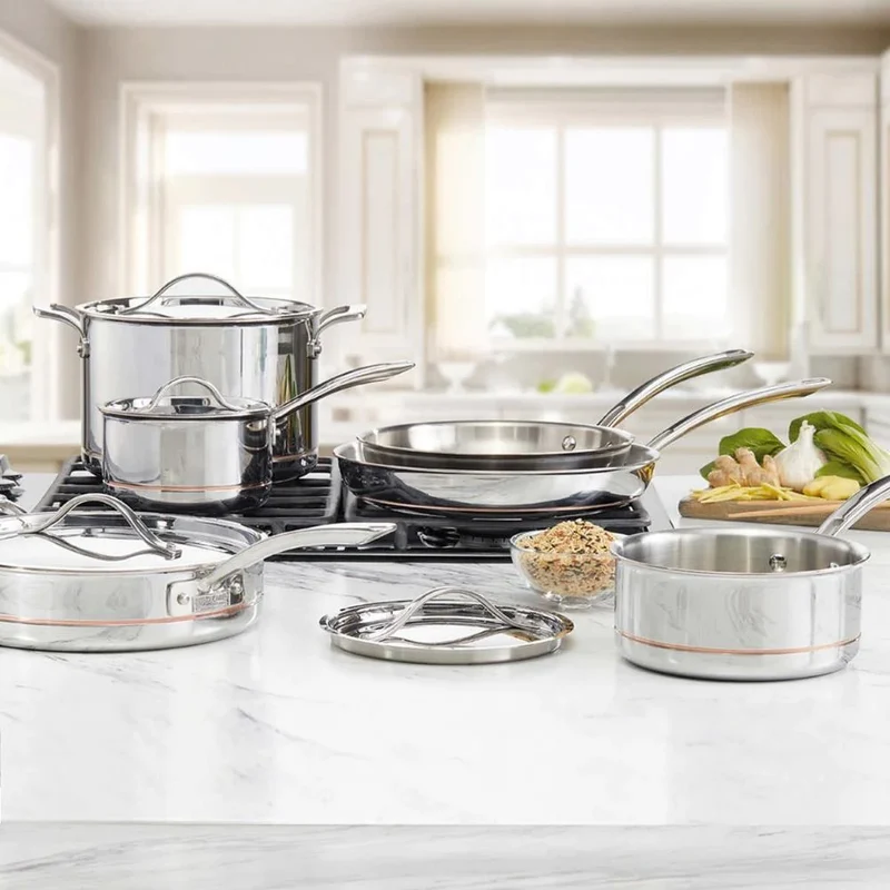 KIRKLAND SIGNATURE - Batterie de Cuisine en Acier Inoxydable à 5 Couches
