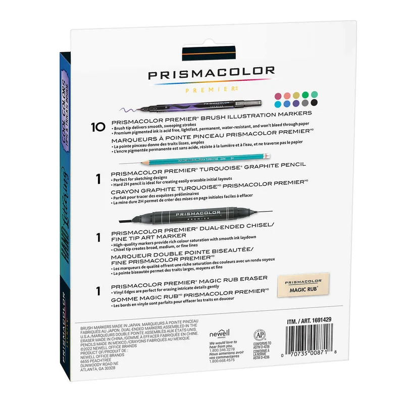 PRISMACOLOR - Trousse de Marqueurs Pinceaux de Lettrage