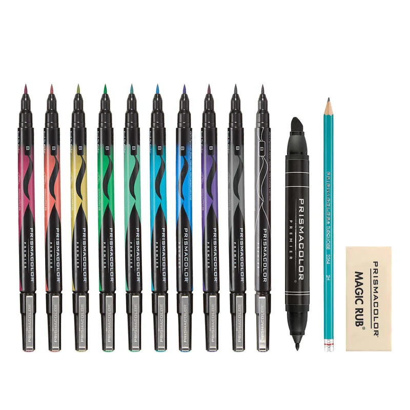 PRISMACOLOR - Trousse de Marqueurs Pinceaux de Lettrage