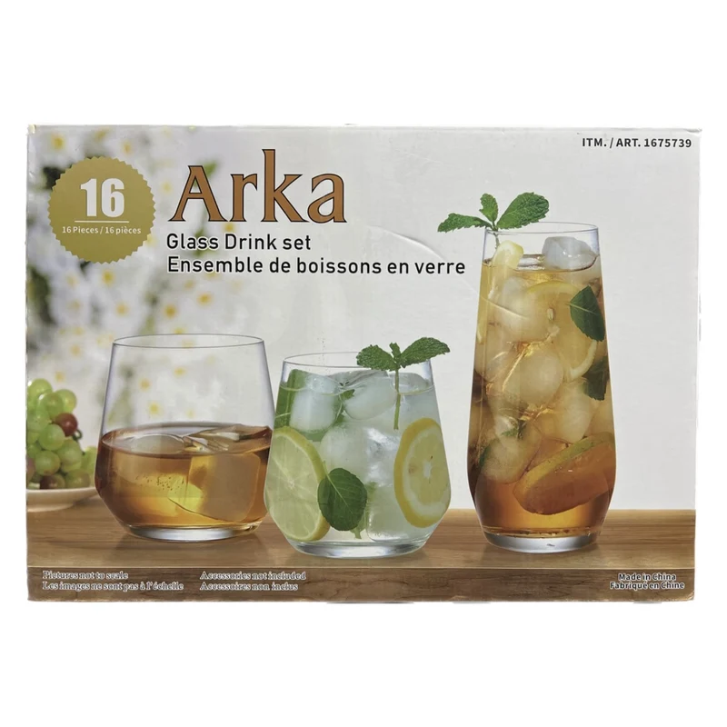 CRYSTAL KING - Ensemble de 16 Verres Arka