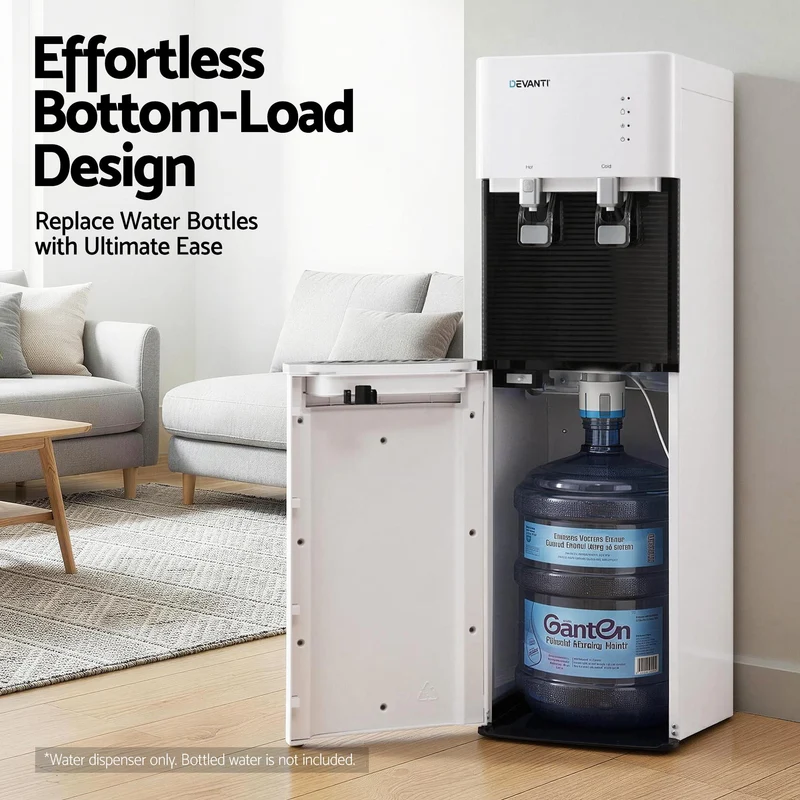 Devanti 2 Taps Water Cooler Dispenser Bottom Loading Dispenser Chiller Filter Purifier
