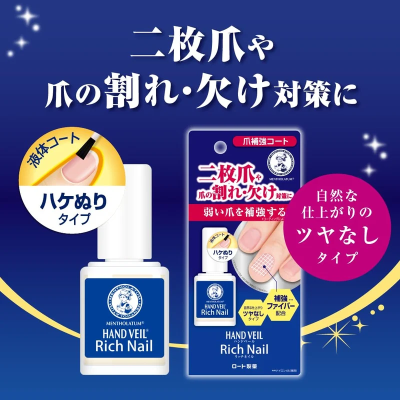 Mentholatum Hand Veil Nail Coating Strengthener Matte Finish 10ml