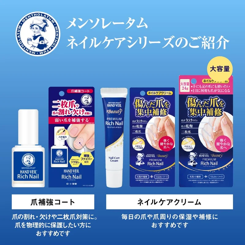 Mentholatum Hand Veil Nail Coating Strengthener Matte Finish 10ml