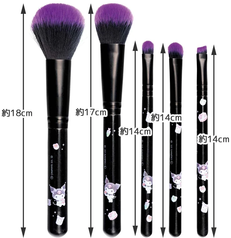 Skater Sanrio Kuromi Cosmetic Brush Set MUB5S