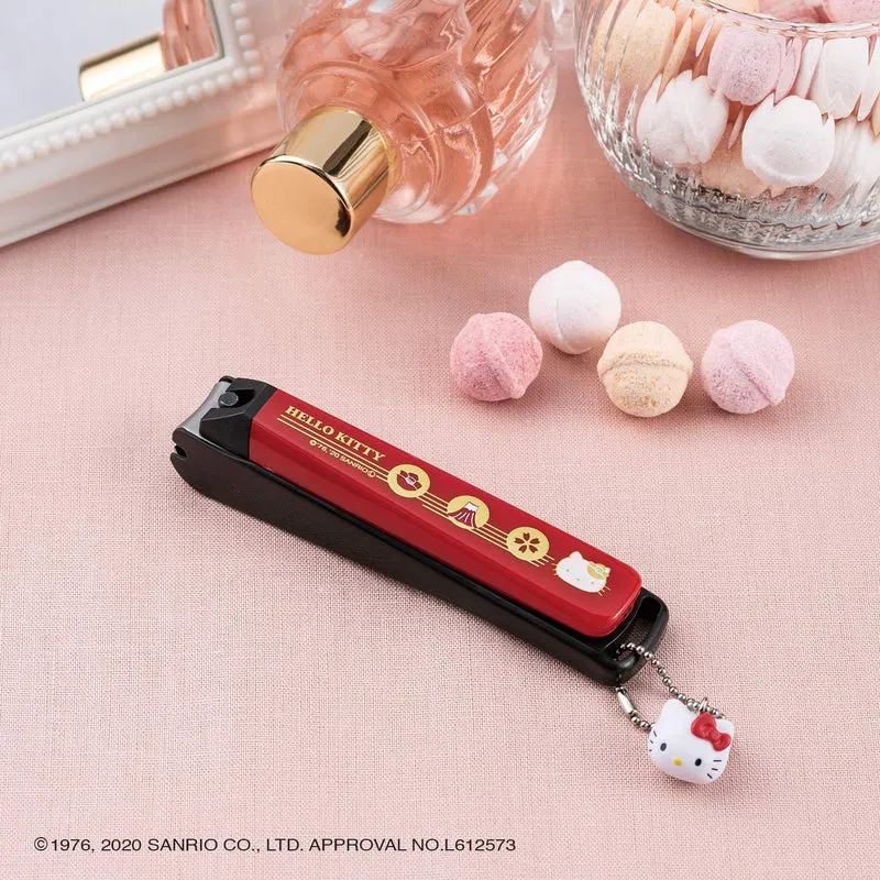 KAI Kitty Japanese Camellia Curved Blade Nail Clipper M Size Made in Japan