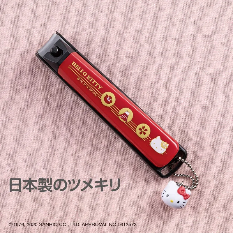 KAI Kitty Japanese Camellia Curved Blade Nail Clipper M Size Made in Japan