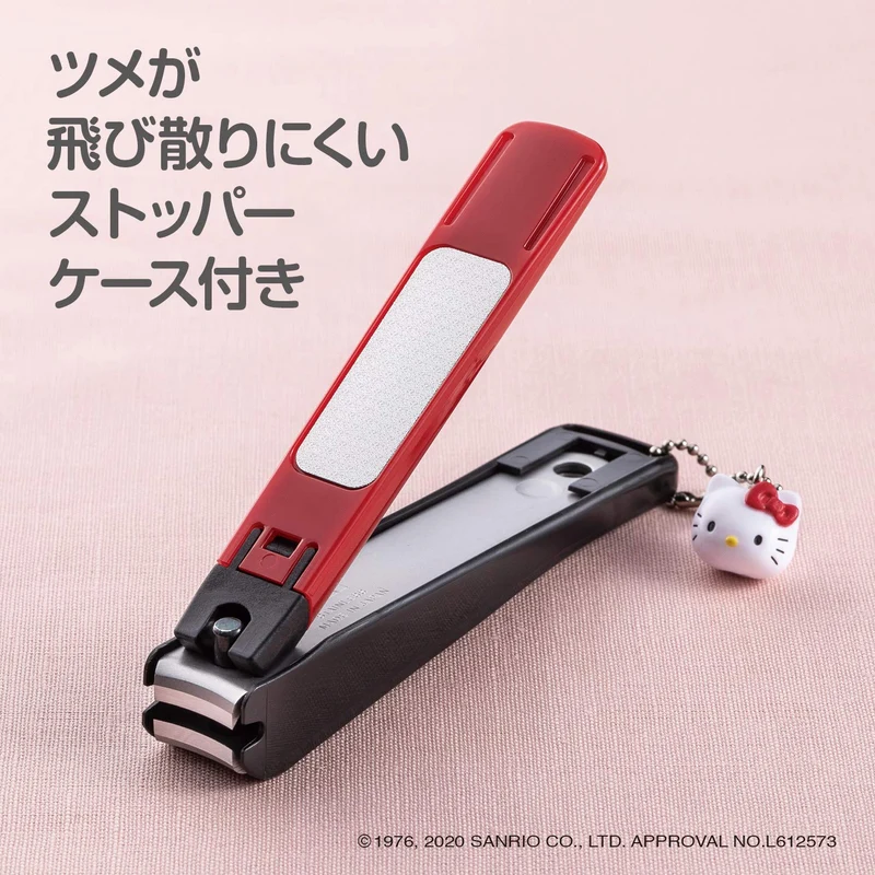 KAI Kitty Japanese Camellia Curved Blade Nail Clipper M Size Made in Japan