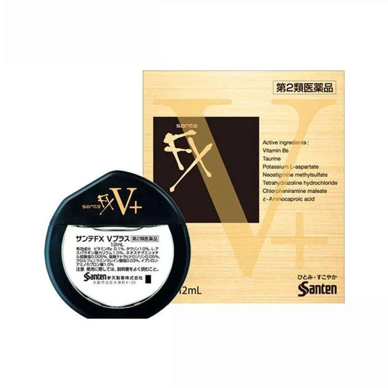 Santen FX V Plus Medicated Cool Eye Drops 12ml - Refreshing Eye Drops