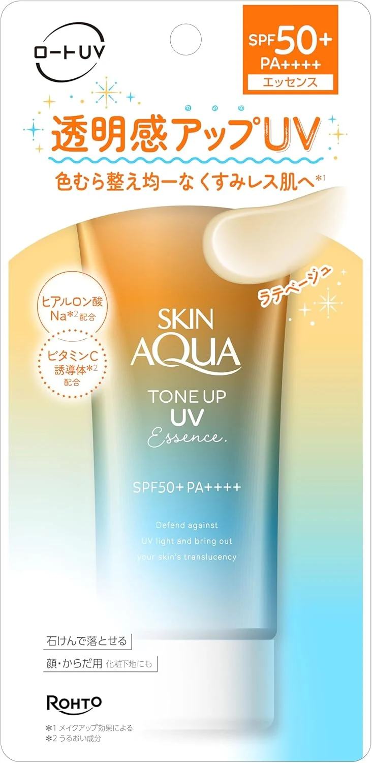 Skin Aqua Tone Up Uv Essence Latte Beige Sunscreen 80G (Spf50+ Pa++++) Japanese Sunscreen