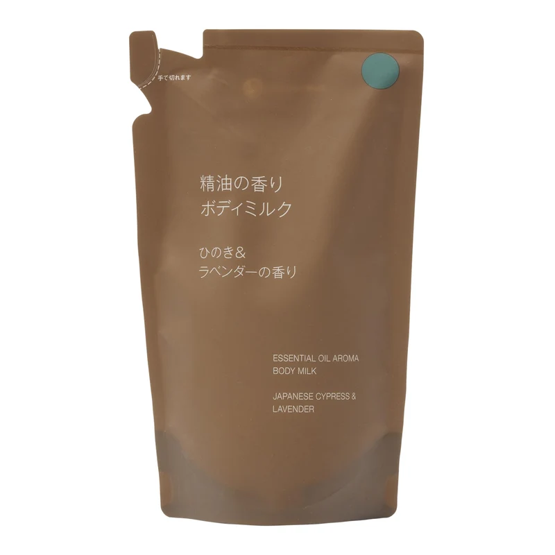 Muji Body Milk Refill 270ml Hinoki Lavender Scent Essential Oil Formula