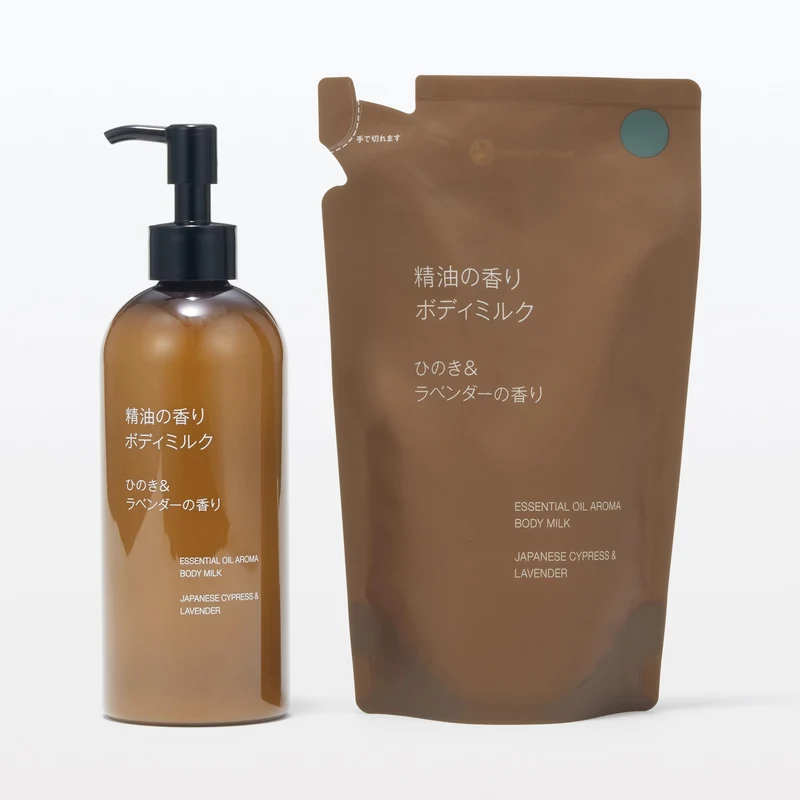 Muji 300ml Body Milk with Hinoki and Lavender Essential Oil Scent