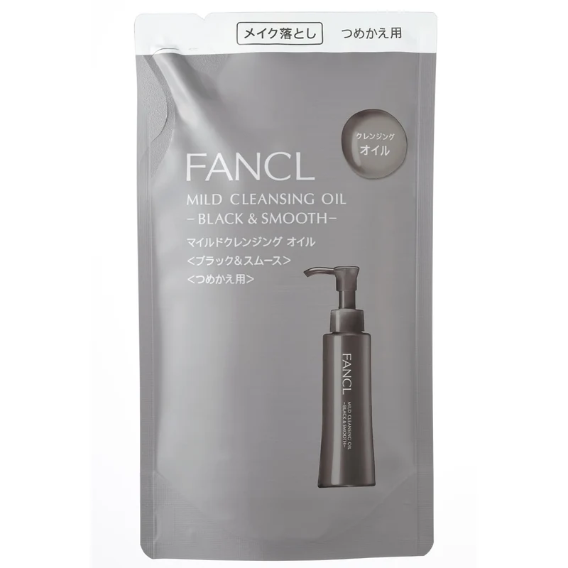 FANCL Mild Cleansing Oil Black Smooth Refill Additive-Free for Eyelash Extensions
