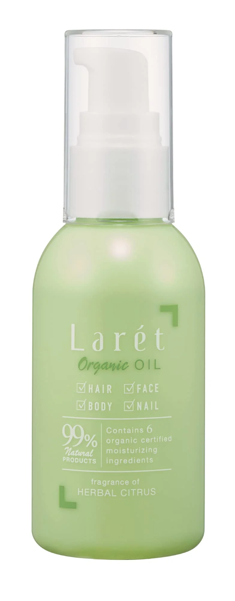 Larét Organic Oil 70Ml - Smooth Moisturizing with Herbal Citrus Scent
