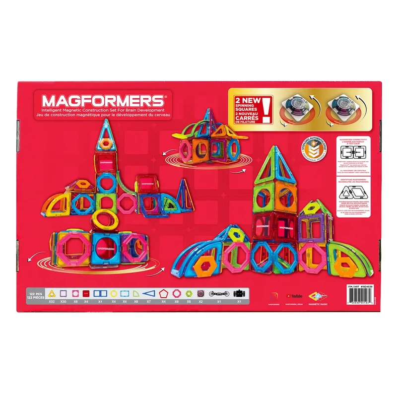 MAGFORMERS - Jeu de Construction Magnétique de 122 Pièces