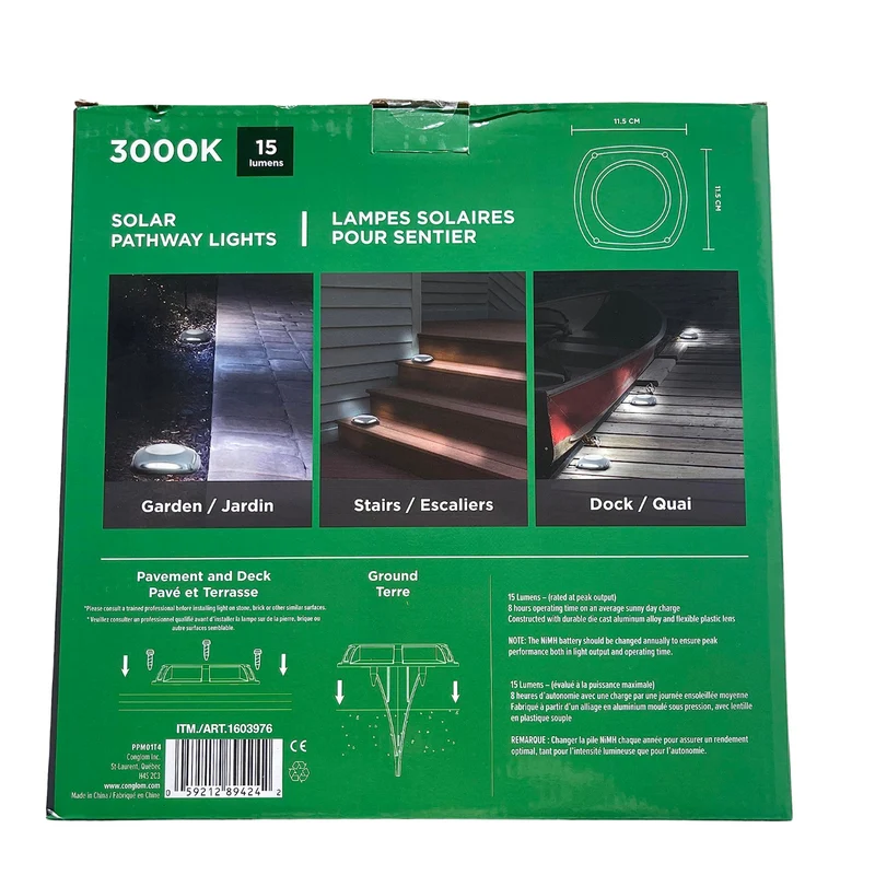 LUMINUS - Ensemble de 4 Lampes Solaires pour Sentier