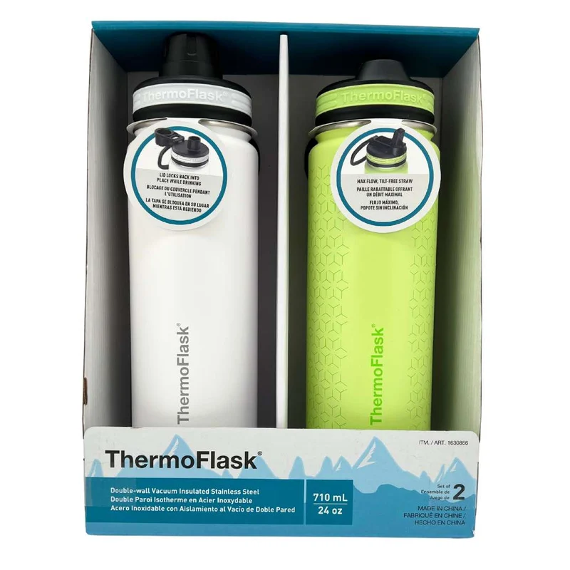 THERMOFLASK - Ensemble de 2 Bouteilles Isothermes de 710 ml
