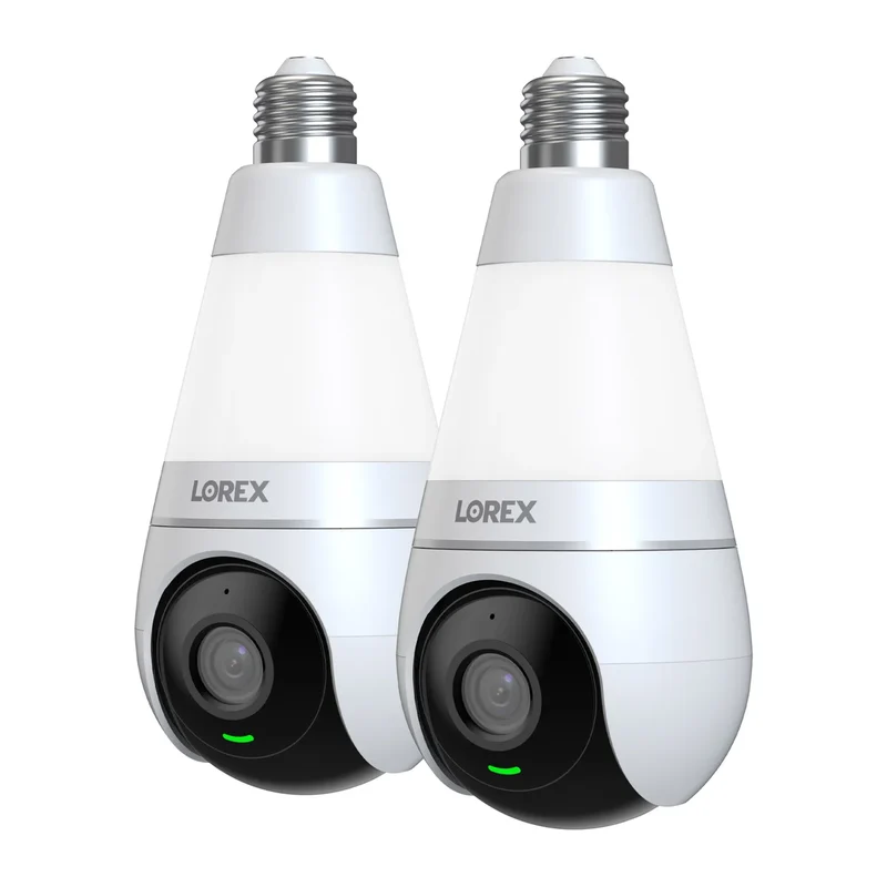LOREX - Ensemble de 2 Caméras Intelligentes Wi-Fi 2K avec Ampoule DEL *Boite Ouverte*
